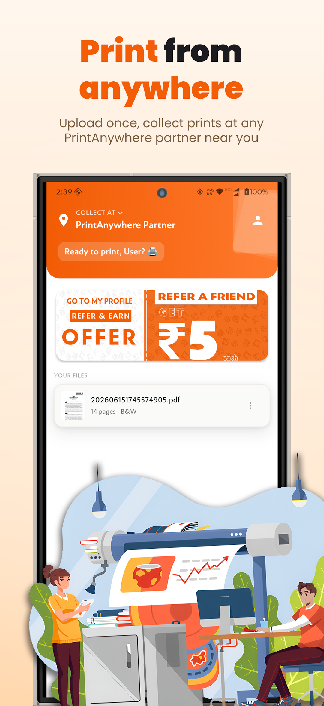 Published PrintAnywhere app screen from its Google Play listing